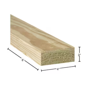 A picture of a rail with its dimensions labeled
