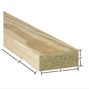 A picture of a rail with its dimensions labeled.